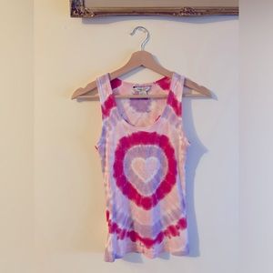 Guess Vintage Tie Dye Heart Tank Top with Crystals Guess Tank Top Size Medium